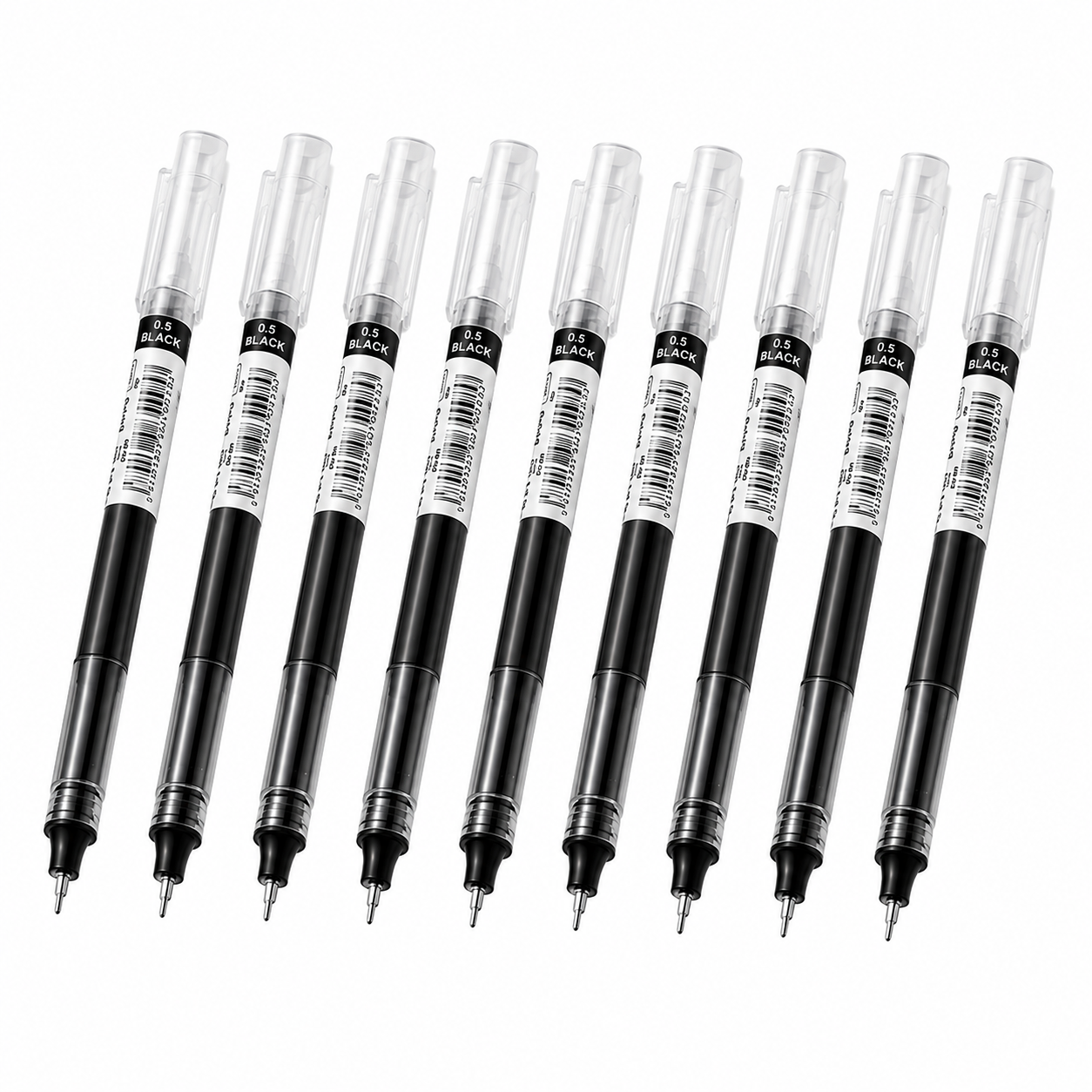 10-Pack Black Needle Tip Gel Pens – 0.5mm Fine Point for Smooth Writing