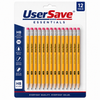 12-Pack HB Wooden Pencils with Erasers – Pre-Sharpened Graphite Pencils for School & Office