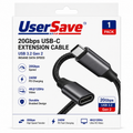 20Gbps USB-C Extension Cable – 240W Fast Charging and 4K 120Hz Video Support