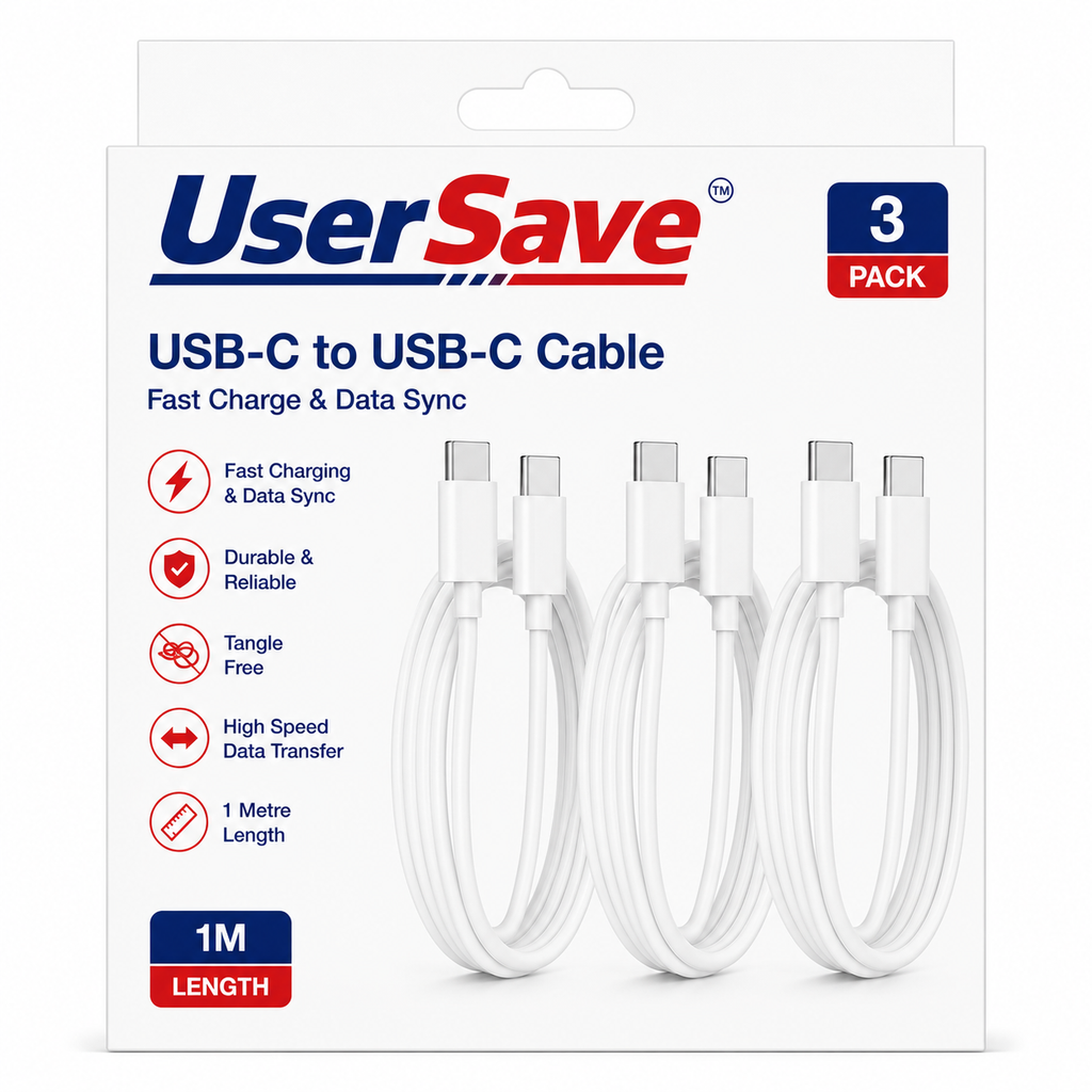 3-Pack USB-C Charging Cables – 1 m Fast Charging and Data Transfer Cords