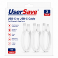 3-Pack USB-C Charging Cables – 1 m Fast Charging and Data Transfer Cords