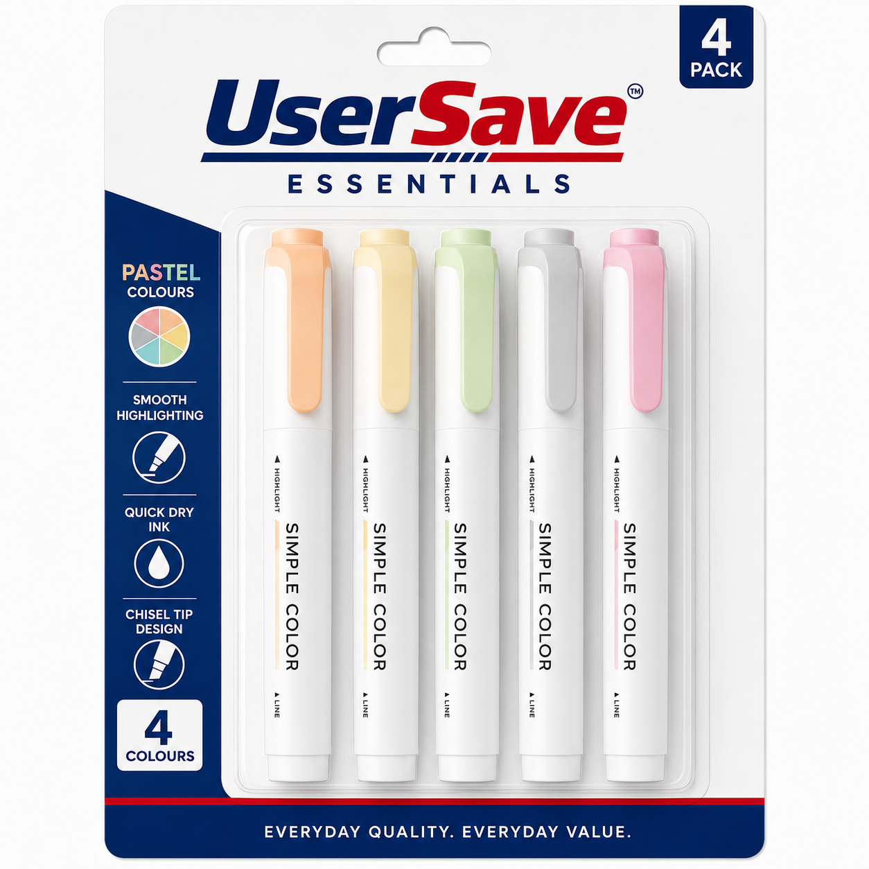 5 Colour Dual Tip Highlighter Set – Soft Pastel Marker Pens for Study & Journaling