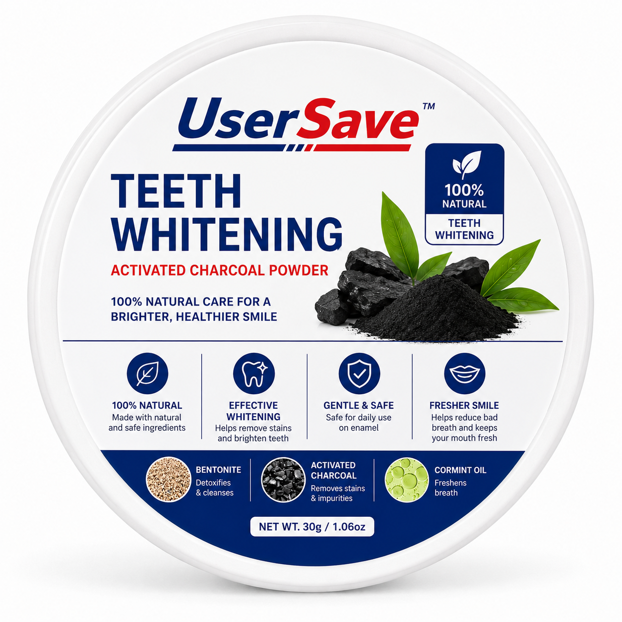 Activated Charcoal Teeth Whitening Powder – Natural Coconut Shell Oral Care Powder