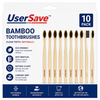 10-Pack Charcoal Bamboo Toothbrushes – Soft Bristle Eco-Friendly Oral Care Set