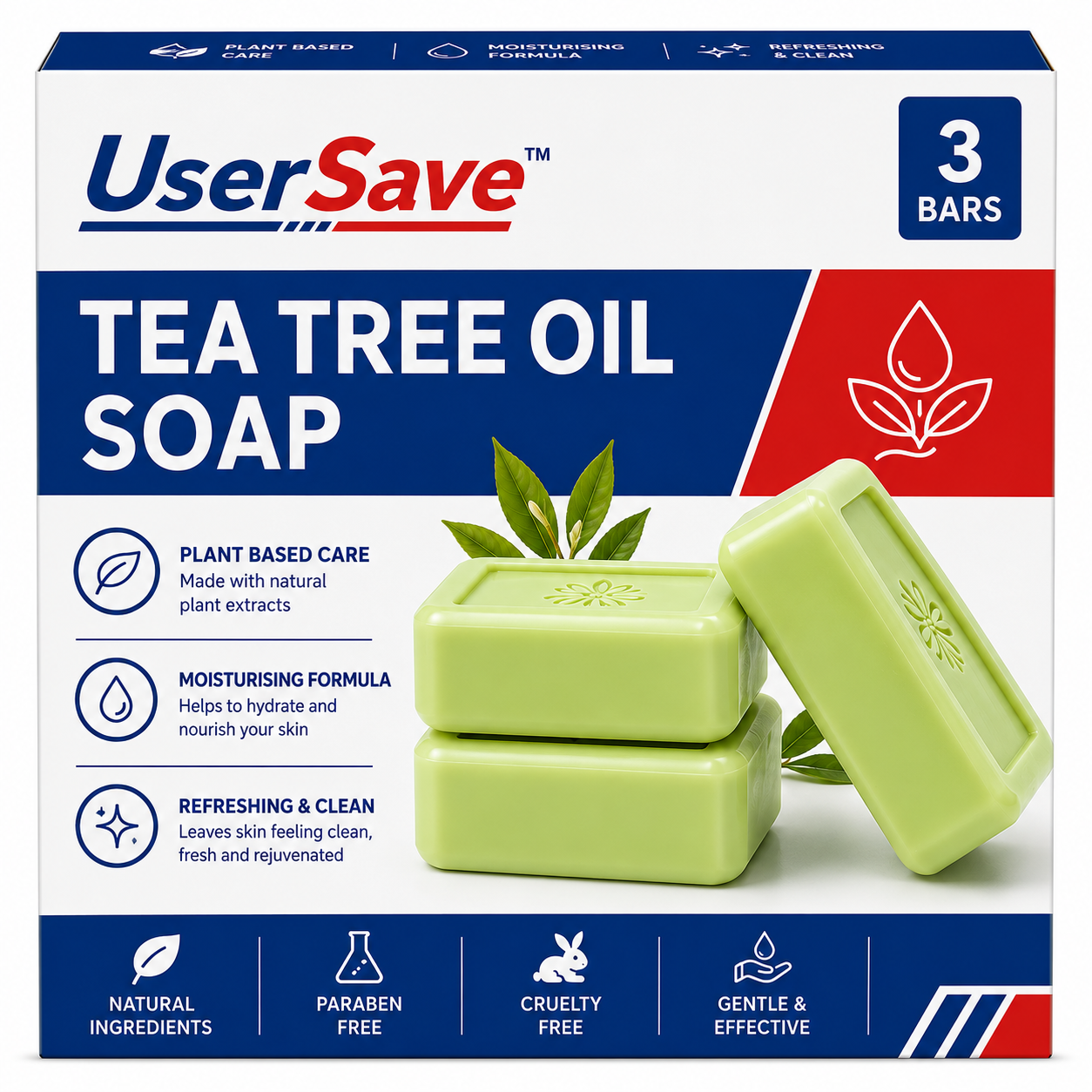 Tea Tree Oil Soap Bar – Handmade Deep Cleansing Soap for Dry Skin